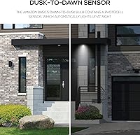 Vista 6 de Bombilla LED A19 Yaxa Basics con sensor de atardecer a amanecer para exterior, equivalente a 60 W, energía eficiente 9 W, luz de día 5000K, base