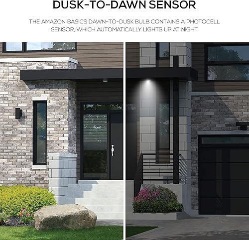 Miniatura 6 de La bombilla LED A19 de Tienda Basics equivalente a 60 vatios con sensor de atardecer a amanecer no regulable luz blanca suave 2 unidades