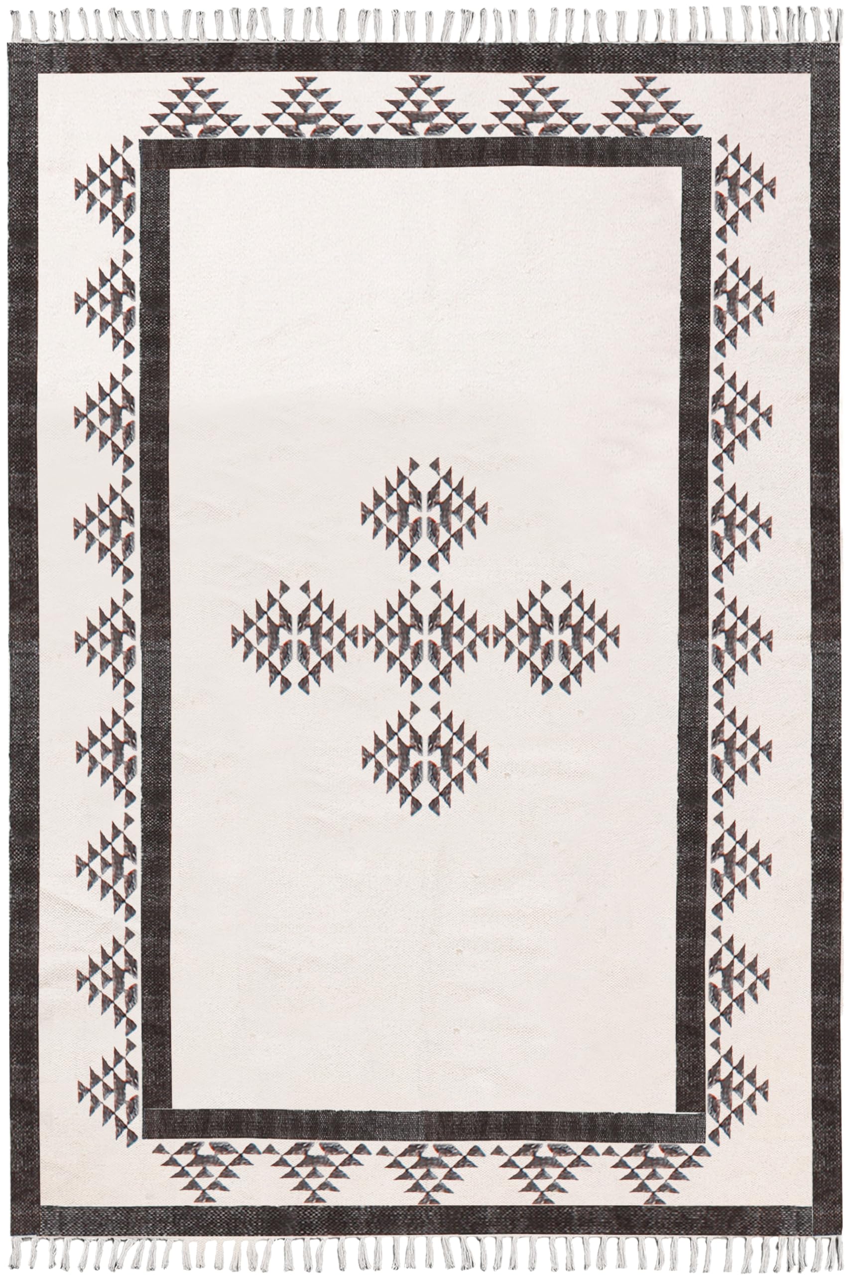 Tapis bohème Kilim coton lavable petite chambre et salle de bain
