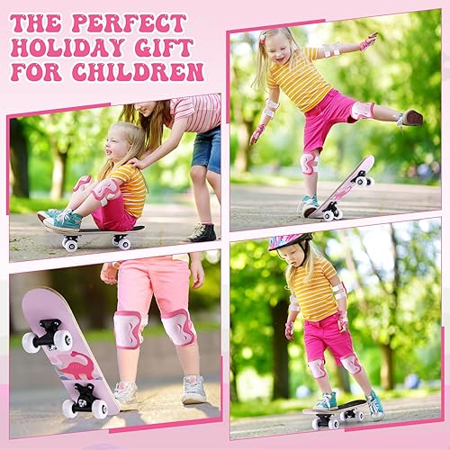 Vista 33 de Honoson Juego de 7 piezas de monopatín para niños pequeños, rodilleras, coderas, muñequeras