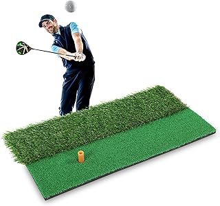 Greensen - Esterilla para golpear el golf en dos lados, para practicar el golf, manta para la hierba, manta para la oscilación de golf al aire libre, color verde