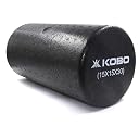 Kobo AC-92 High-Density 12 Inch Long EPP Foam Roller/Round Foam Rollers - for Back, Physical Therapy, Exercises, Deep Tissue Muscle Massage, 12 Inches (Black), with Travel Carry Bag gallery image