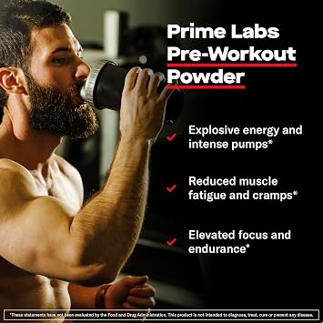 Prime Labs Creatine Monohydrate Capsules + Pre Workout Powder Supplement