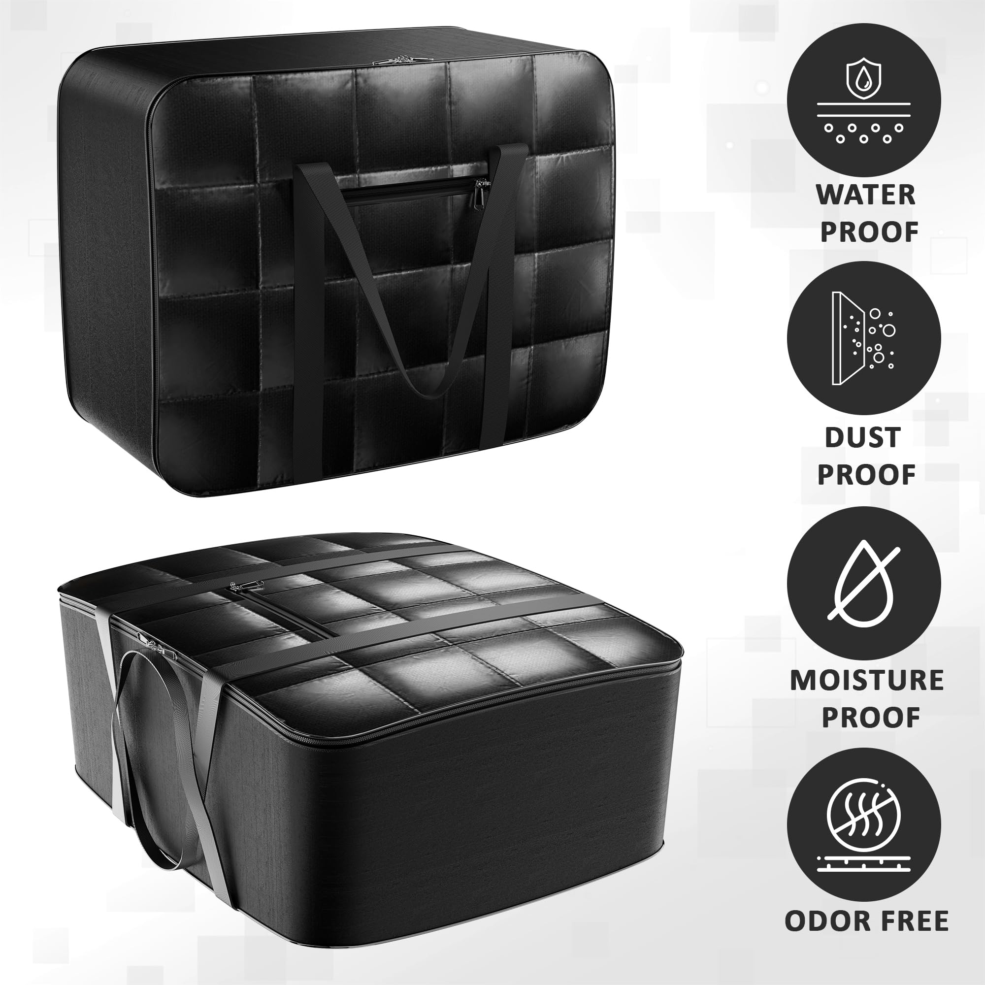 Kuber Industries Lot de 2 sacs de rangement | Sac de rangement de voyage en parachute | Sac de rangement sous le lit | Organiseur de rangement pour vêtements | Sac de couverture à fermeture éclair
