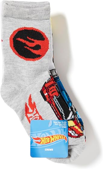 Hot Wheels Boys' Race Car 5 Pack Crew Socks