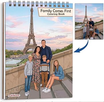 NETHOUSE Custom Photo Coloring Book for Adults Convert Your Photos Into Coloring Pages, A5 & A4 Sizes, 1248 Pages, Memory Keepsake Gift, Softcover or Wooden Cover, Premium Spiral Binding