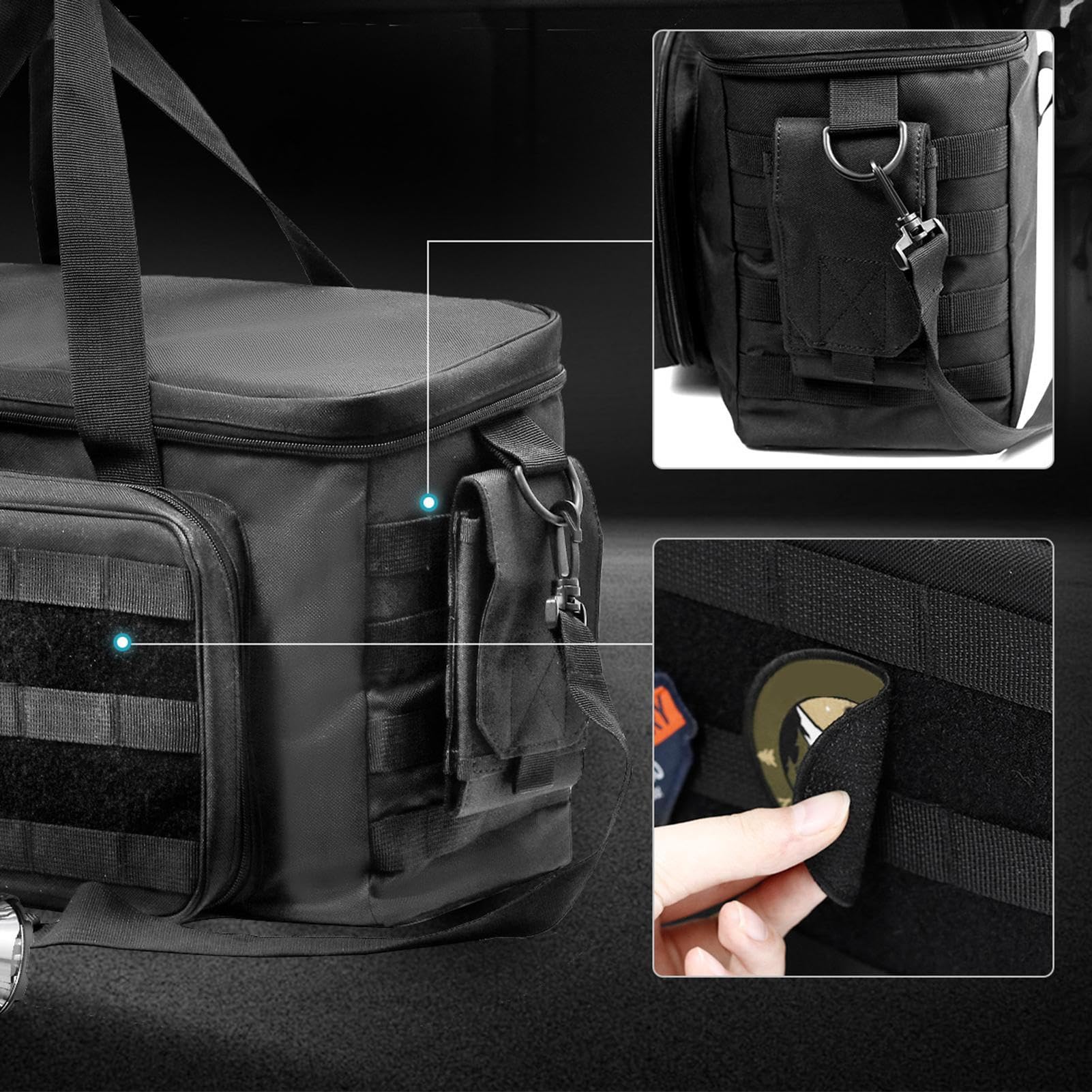 Borsa da Pattuglia Organizzatore Impermeabile Pieghievole e Staccabile | Borsa Organizzatrice Per Auto per Manutentori Giardinieri Operatori Cacciaviti Chiavi Pinze Campeggio Auto Veicoli