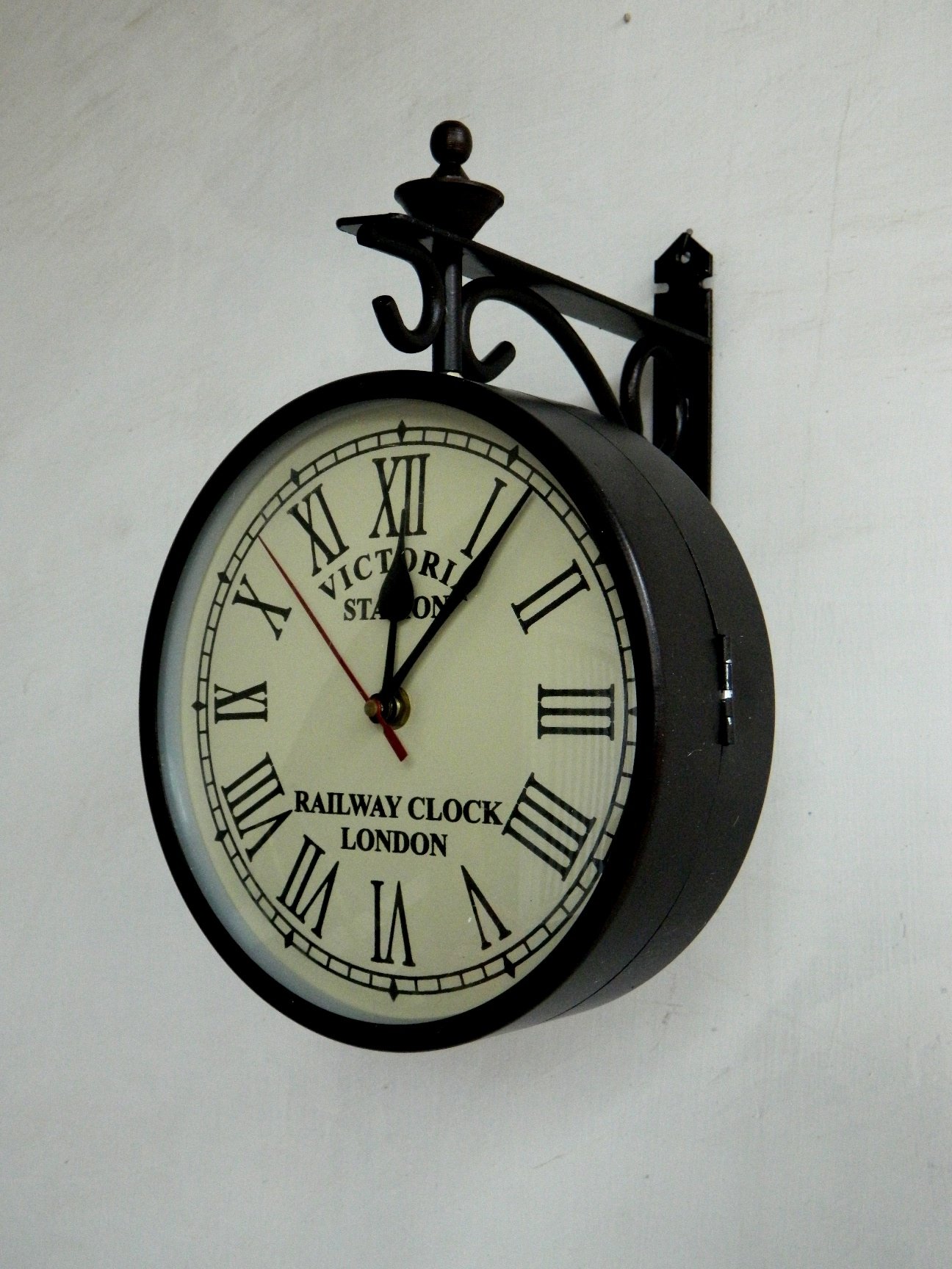 tucasa 10" Double Sided Victorian Style Station Clock