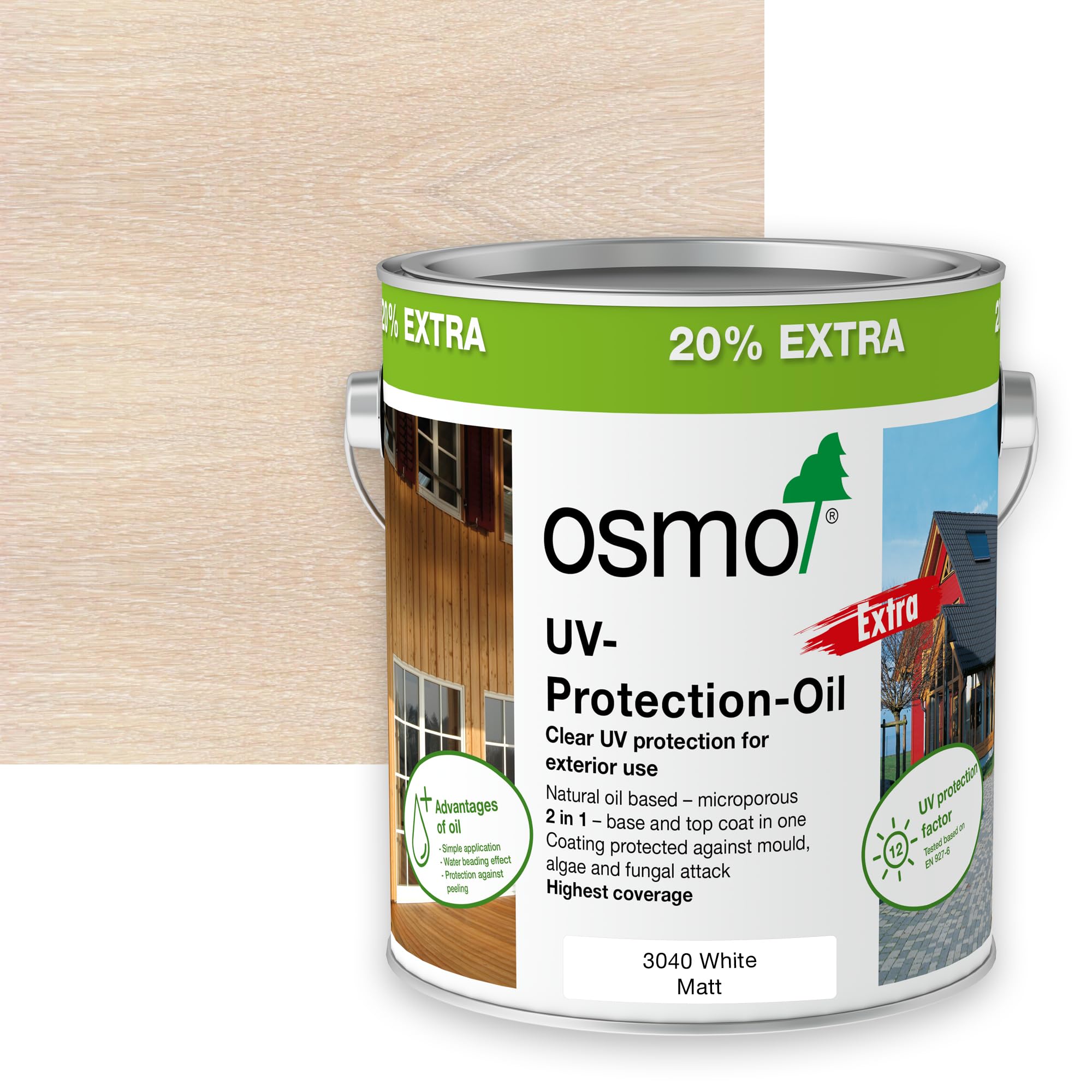Osmo Uv Protection Oil ExtraWhite3040Matt3L from B&Q