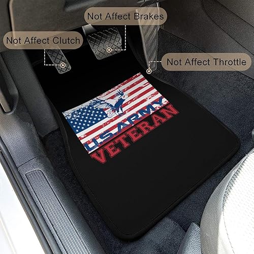 Miniatura 3 de Alfombrilla de 4 piezas con estampado de veteranos del ejército de EE. UU., almohadillas protectoras para alfombras delanteras/traseras, accesorios