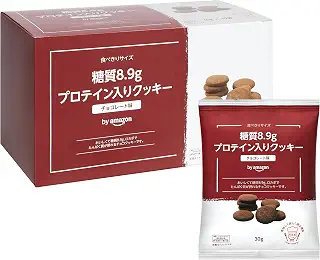 by Amazon ロカボクッキー チョコレート味 30g x 10袋 糖質8.9g プロテイン入り