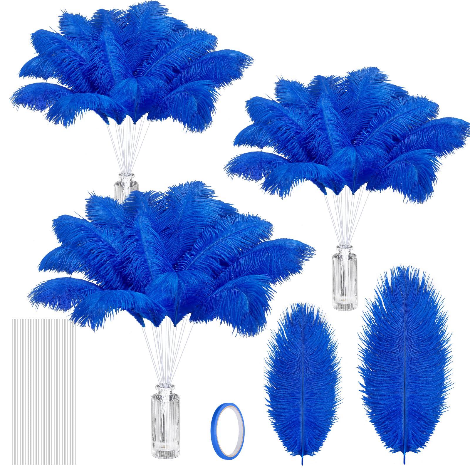 Plumas de avestruz largas para rellenar jarrones altos sin caídas ni dobleces