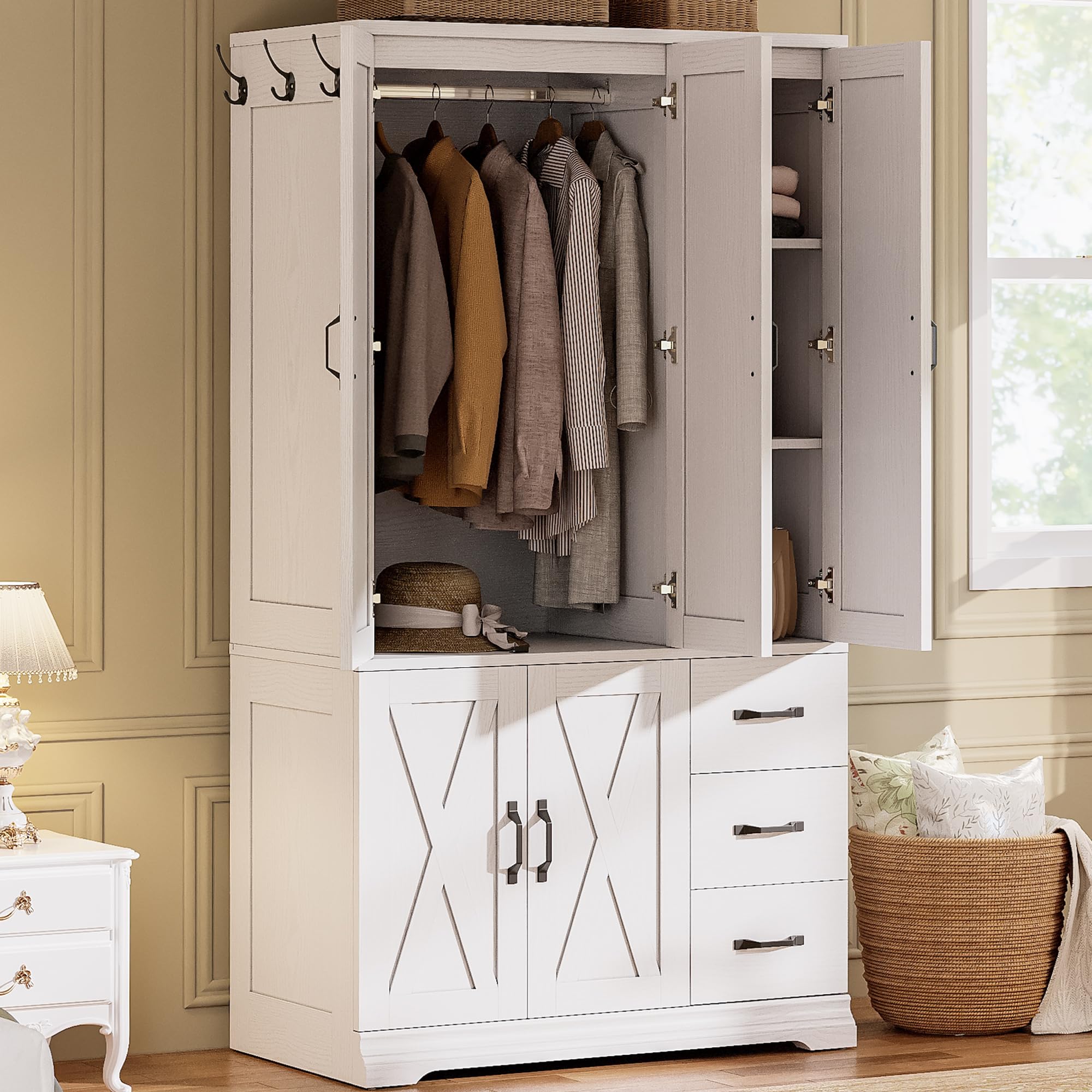 LIKIMIO Barn Door Wardrobe