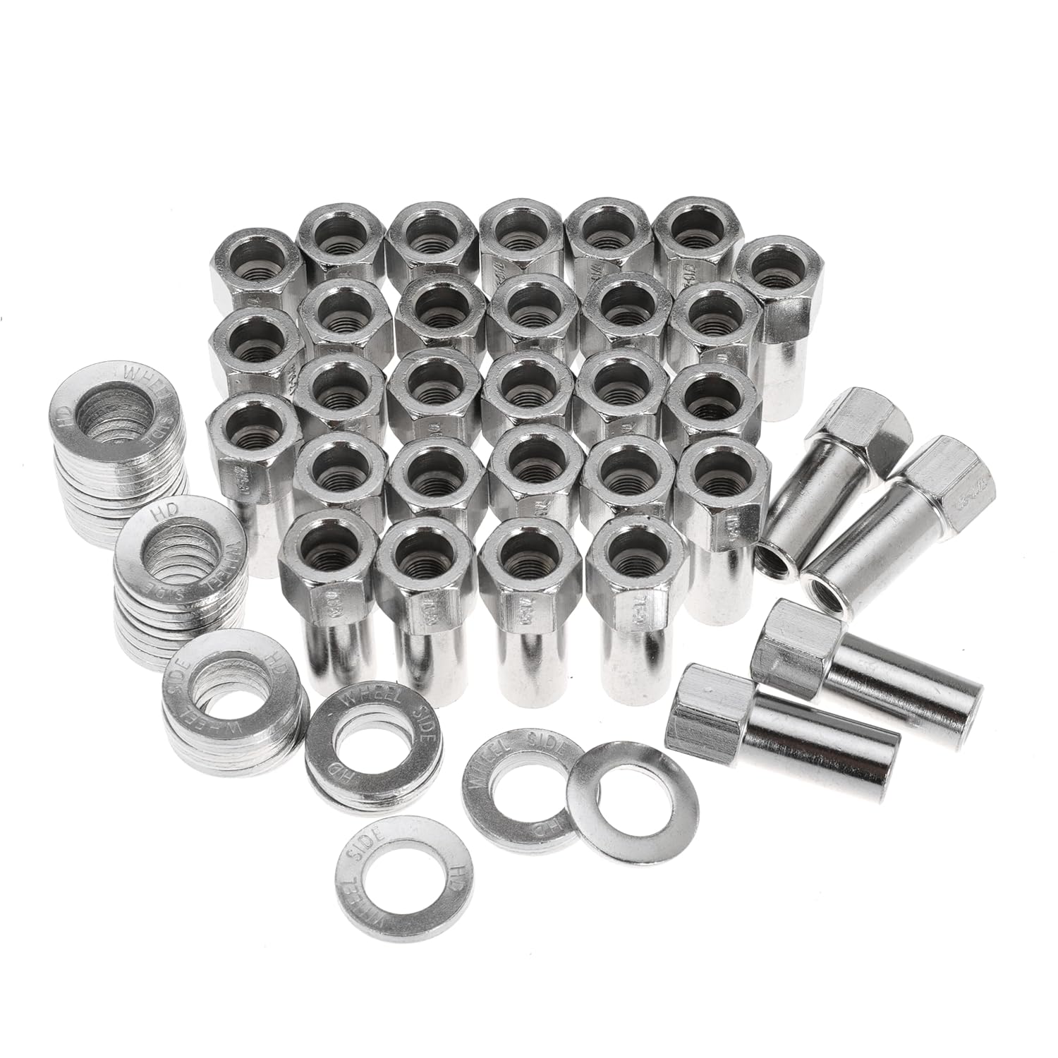 1/2"-20 Wheel Lug Nut for Cragar for SST Mag with Center Washer Open Ended, 13/16” Hex 2.01” Total Length (32PCS)