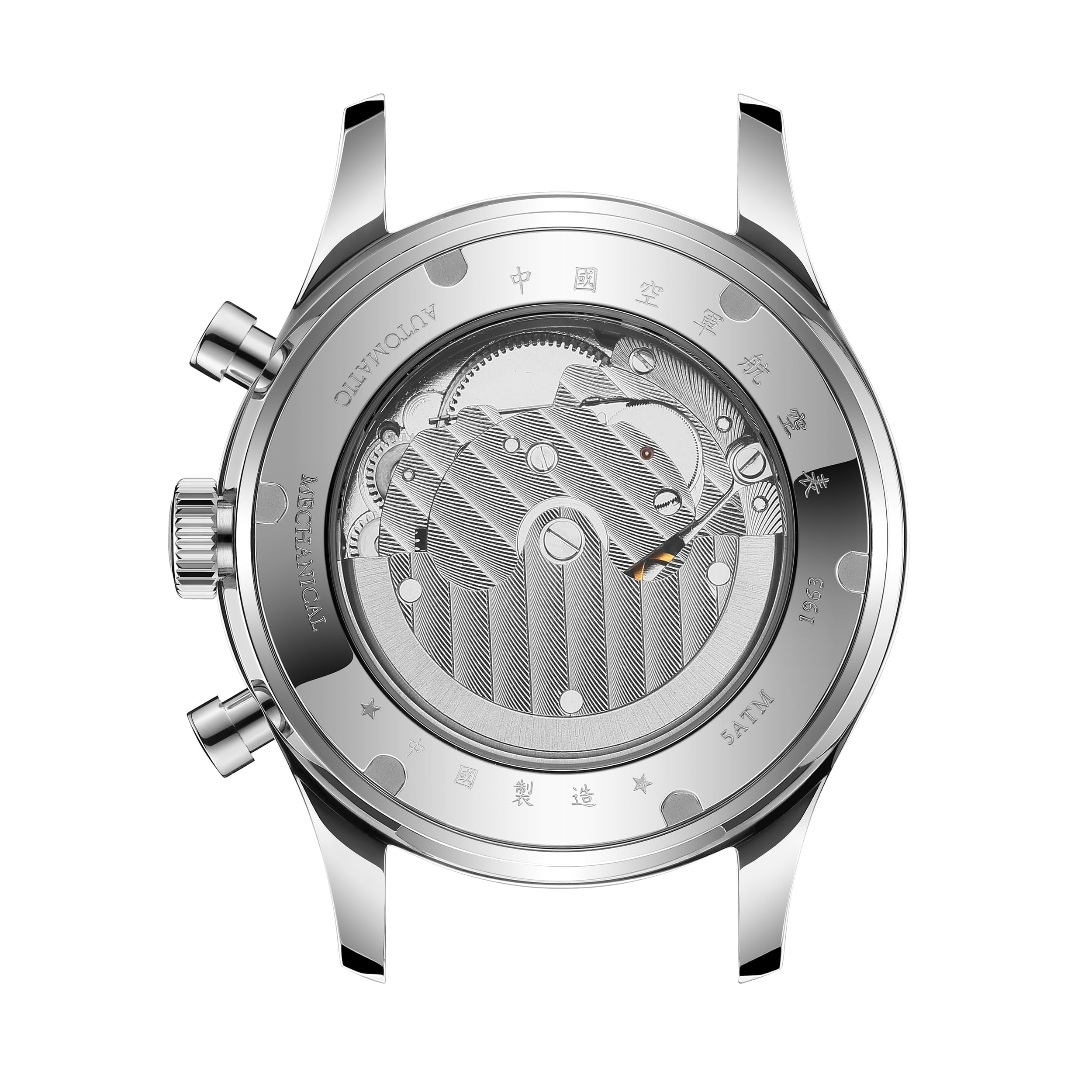 SEAKOSS Orologio da polso da uomo classico automatico meccanico Seagull ST1654 Movimento 24H-Ora Display Air Force Pilot Calendario Orologi da uomo