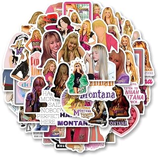 61pcs Hannah Montana Stickers Funny Adolescent Comedy Movie Stickers for Cartoon Cute Girls Boys Teenagers Adult Water Bottles Laptop Suitcases Birthday Toy Decoration Kids Holiday Party