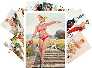 PIXILUV Vintage PostCards 24 pcs Hilda Chubby Sexy Redhead Pinup Girl Vintage Illustration