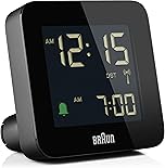 Braun Funkwecker für die Zeitzone Mitteleuropa (MEZ) mit Snooze-Funktion, Negativ-LCD-Display, Schnelleinstellung, ansteigernder Alarmton, Schwarz, Modell BC09B-DCF