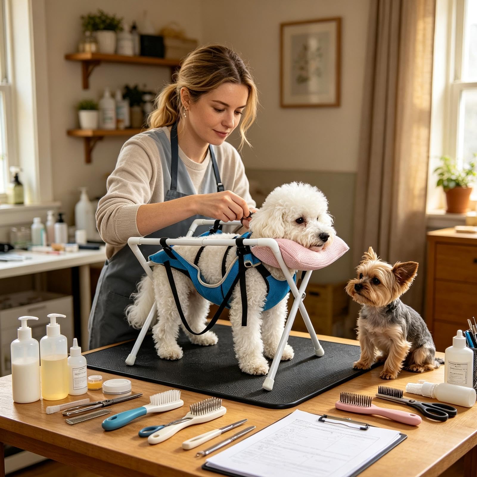 Tappetino per la cura degli animali, panno per la cura degli artigli | Tappetino per la cura del cane, cinghia sicura per artigli, cinghia di fissaggio fissa, soluzione di aiuto antistress