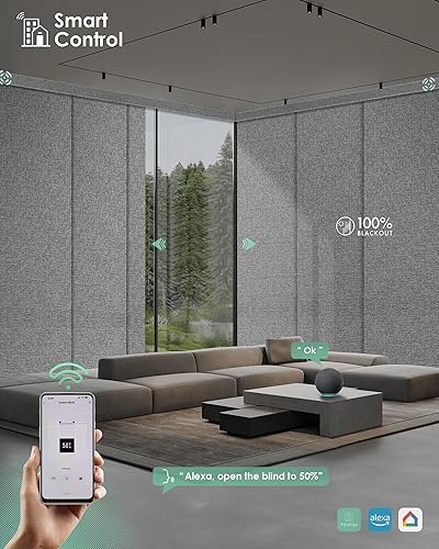 Miniatura 3 de Yoolax Persianas Correderas Inteligentes Personalizadas XL, Persianas de Panel Correderas Motorizadas Compatibles con Alexa, Persianas Verticales