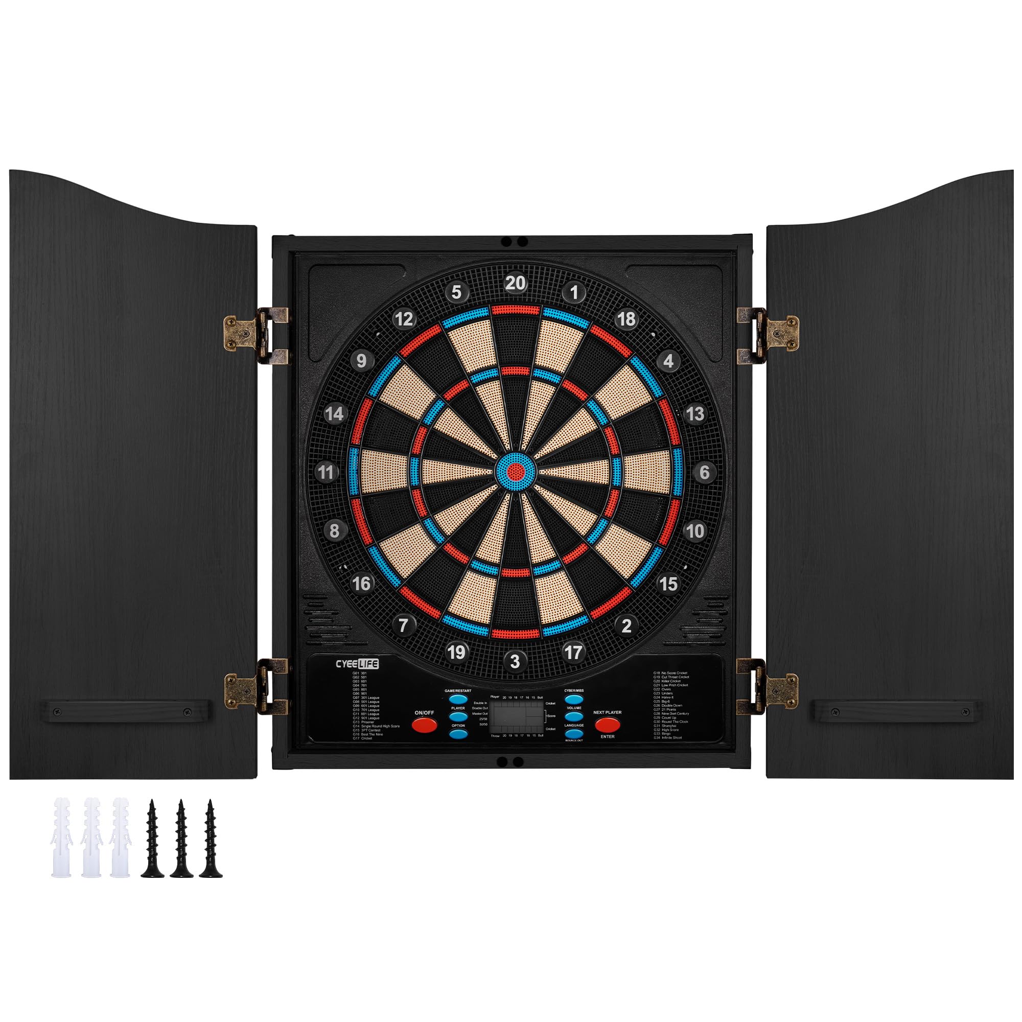 CyeeLife Diana eléctrica con Dardos de Punta con 65 variaciones para 1-8 Jugadores