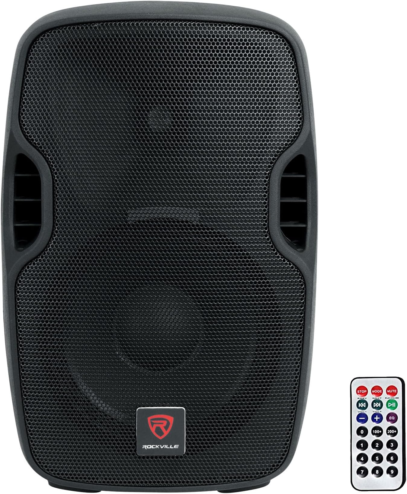 Rockville BPA10 10" 400W Peak Powered PA DJ Speaker with Bluetooth, USB/SD Player, FM Radio, XLR/RCA/1/4"/Aux Inputs, Remote, Flyable & Stand Mount - for DJs, Musicians, Events