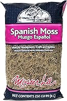 Mosser Lee Spanish Moss 250 cu in - Natural Soil Cover for Potted Plants, Terrariums, Crafts & Hanging Baskets