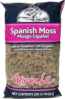 Mosser Lee Spanish Moss 250 cu in - Natural Soil Cover for Potted Plants, Terrariums, Crafts & Hanging Baskets