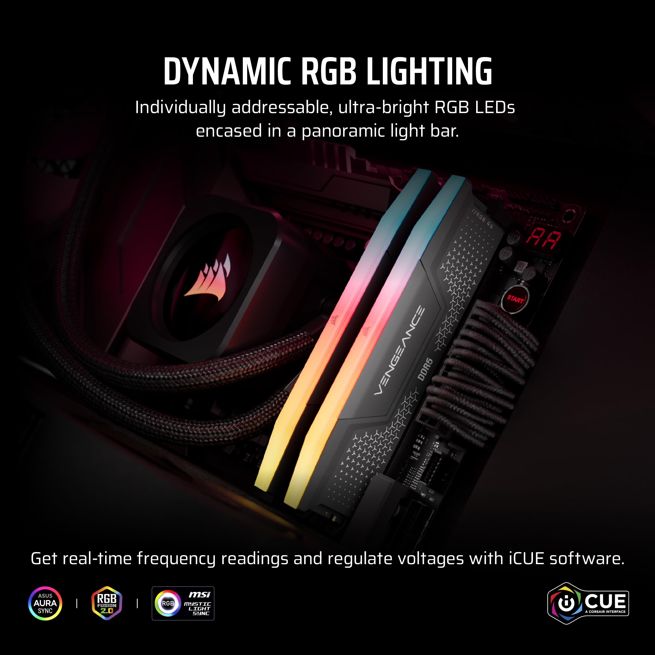 Amazon.com: CORSAIR Vengeance RGB RS DDR5 RAM 32GB (2x16GB) Up to