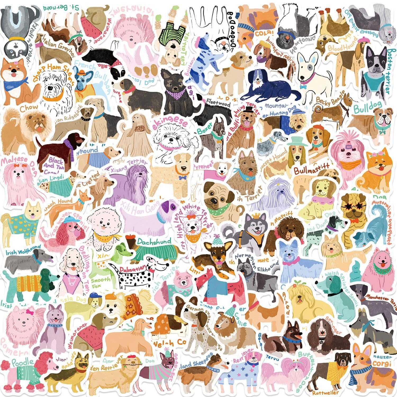 50pcs Animal Cartoon Stickers for Kids,Lovely Animal Vinyl Waterproof Stickers for Laptops,Water Bottle,Guitars,Snowboards, Kawaii New Horizons for Girls.dwzs