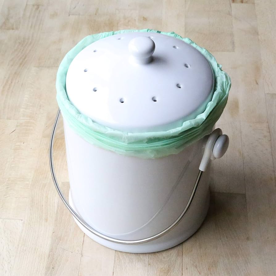 Amazon.com: Natural Home 1-Gallon Ceramic Compost Bin with Filter