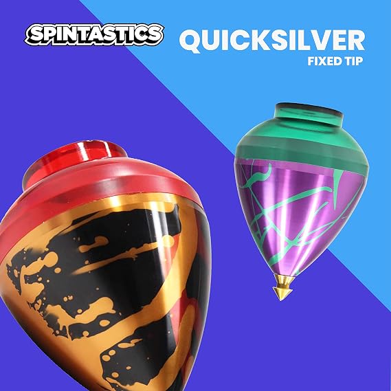 Spintastics Quicksilver Hybrid Spin Top - Fixed Tip (Red and Green)