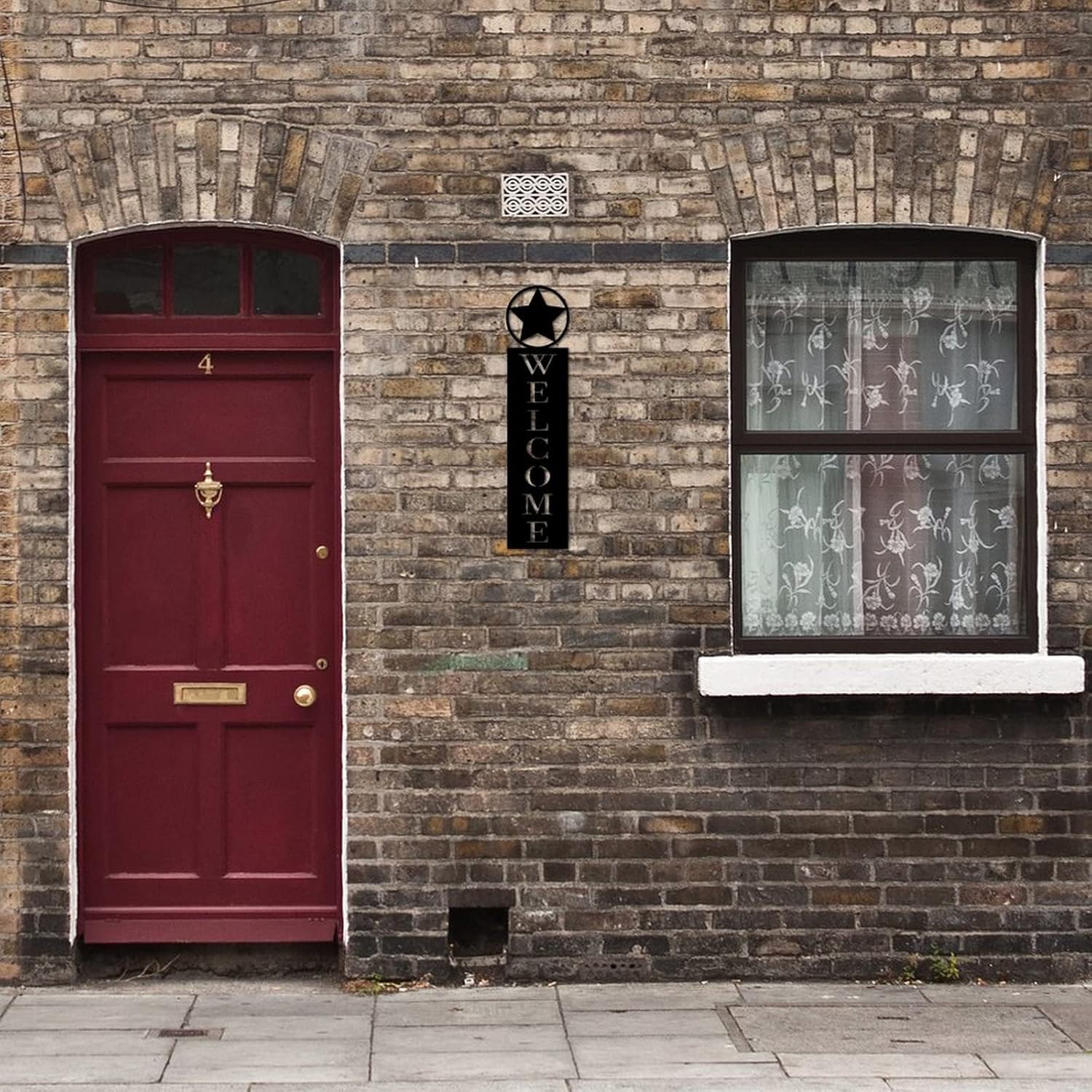 Address Sign Personalised House Number Sign Vertical Wall Decor Art Outdoor Decor Metal Vintage for House, Street, Door Bright Waterproof Gift for New House 18Inch Black