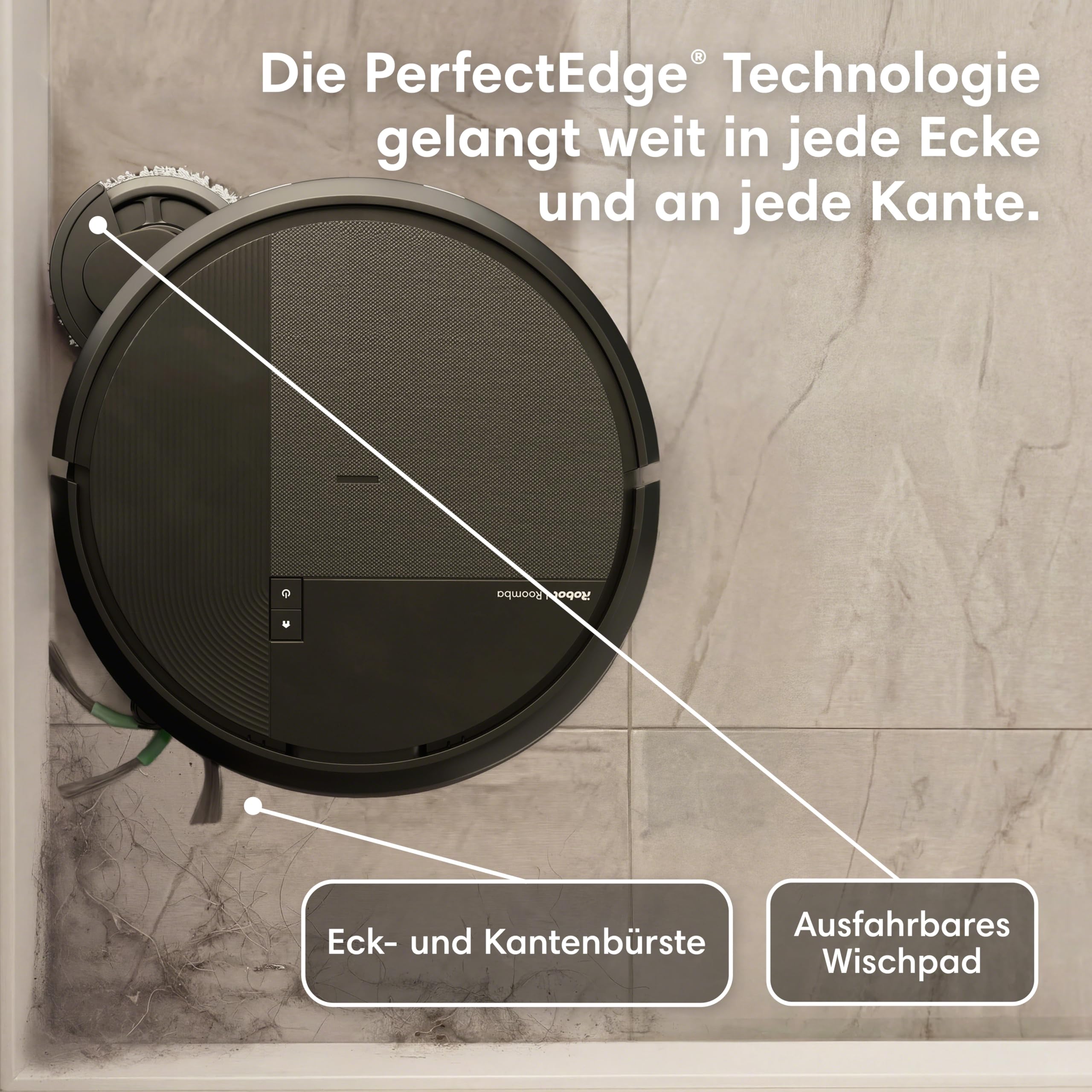 iRobot Roomba® Plus 576 Combo Roboter + AutoWash™ Dock, 25Kpa, Multifunktions‑Dock, Clearview LiDAR+Kamera, Entleert-Sich, Zusätzliches Zubehör, Schwarz
