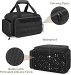 Rexmica 12-Inch Tool Bag with Anti-friction Bottom, Hand Tool Storage Organizer Bag for Men, Tactical Range Multi-purpose Work Bag for Repairman, Electrician, Carpenters, Handyman, Black