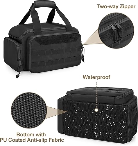 Miniatura 4 de Bolsa de herramientas de 12 pulgadas con parte inferior antifricción, bolsa organizadora de almacenamiento de herramientas de mano para hombres,