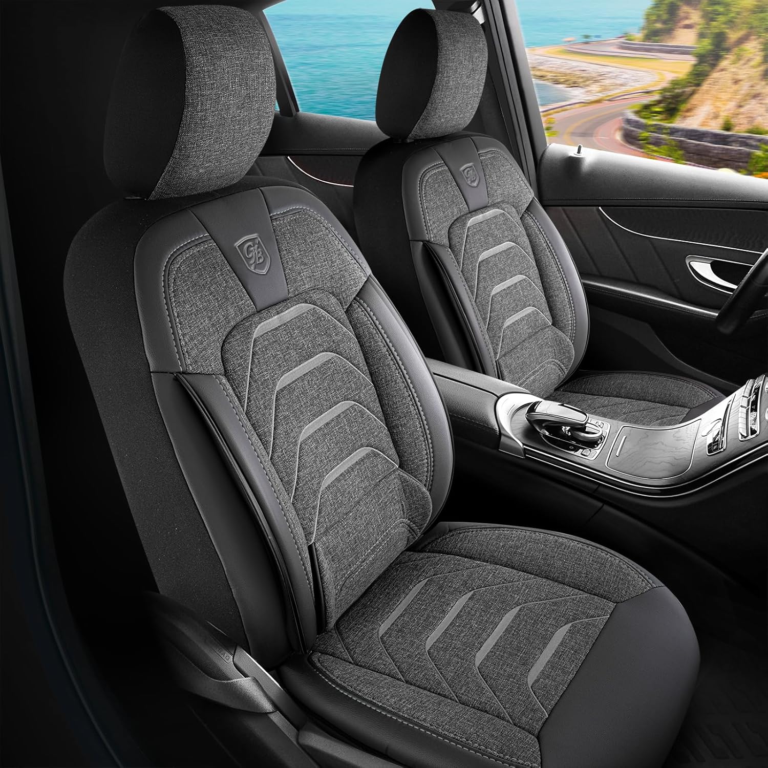 Premium Car Seat Covers Front Seat - Nappa Leather Car Seat Cover for SUV, Cars, Most Pickups, Burgundy, Car Seat Protector, Car Seat Covers Front Seats, Car Seat Protector