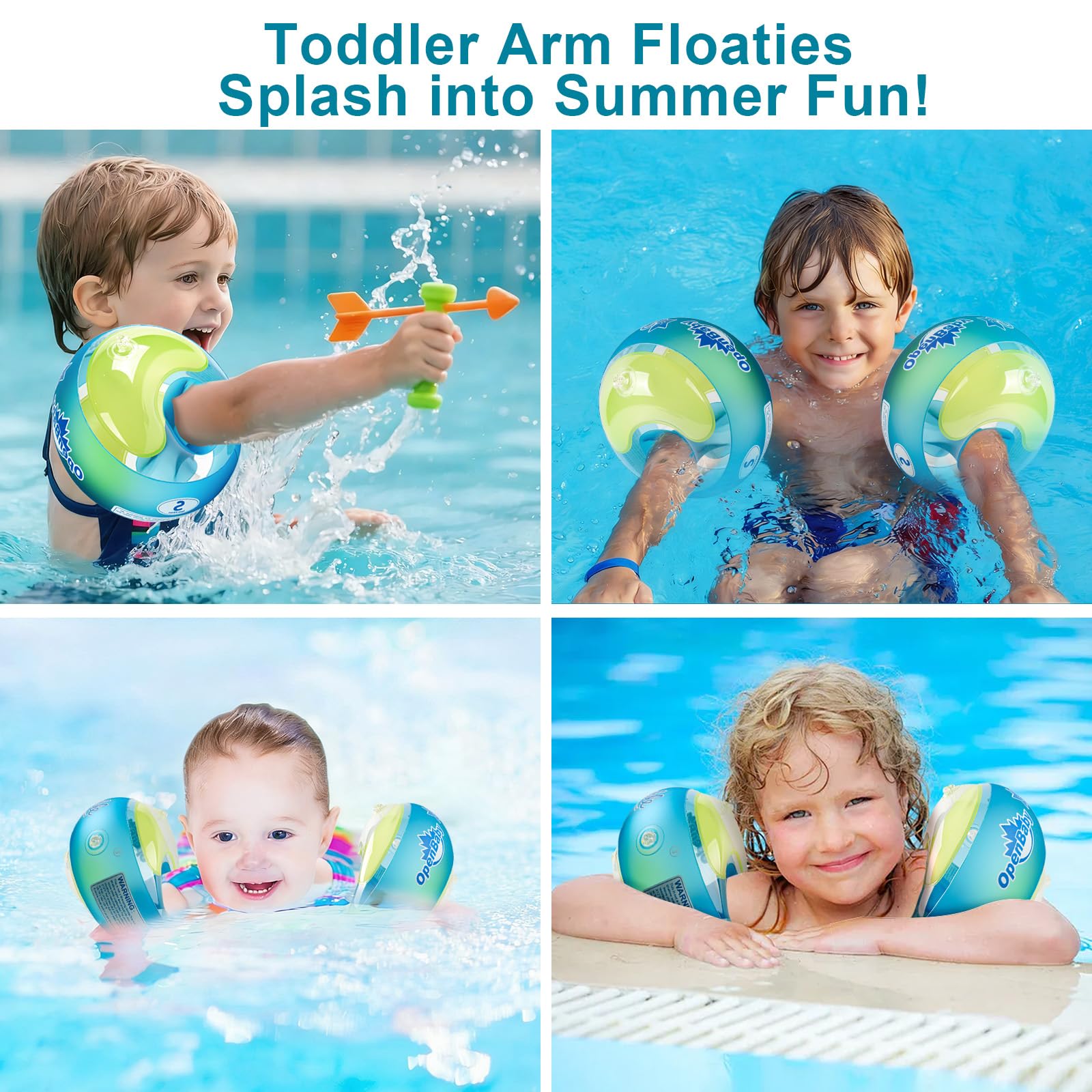 Manguitos De Natación QOCUILC Para Niños 1-6 Años – 3 Cámaras De Aire, Flotadores Seguros Para Principiantes De 6-20 Kg, Brazo 15-23 Cm