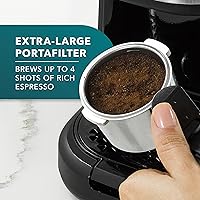 Vista 3 de Mr. Coffee máquina al vapor de 4 tazas para preparar café expreso, capuchino y café con leche con jarra de espuma de acero inoxidable