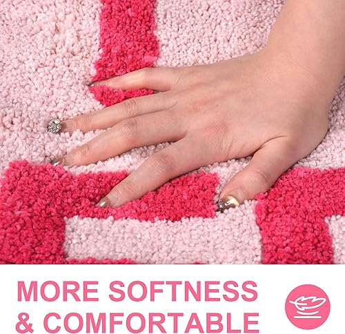 Miniatura 2 de Zeeinx Alfombra de baño con texto en inglés "Get Naked", bonita alfombra de baño de microfibra antideslizante, divertida decoración de baño, lavable