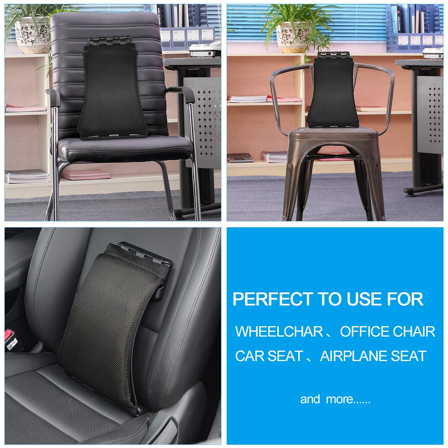 Multi-Level Back Stretcher Device, Lumbar Back Stretching Device, Memory Foam Lumbar Pillow Back Pain Support for Office Chair and Pain Relief(Blue) : Health & Household