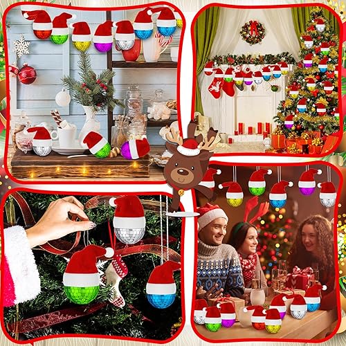 Miniatura 6 de 12 piezas de mini bola de discoteca adornos de Navidad, bola de espejo de discoteca, bola pequeña de disco brillante, espejo reflectante, bolas de