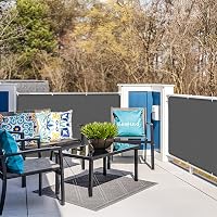ECIT Erkély Takaró Háló 80x300 cm - Antracit Poliészter Balkonvédő, UV-álló, Időjárásálló Belátásgátló Korlátháló Kültéri Használatra, Kábel 4