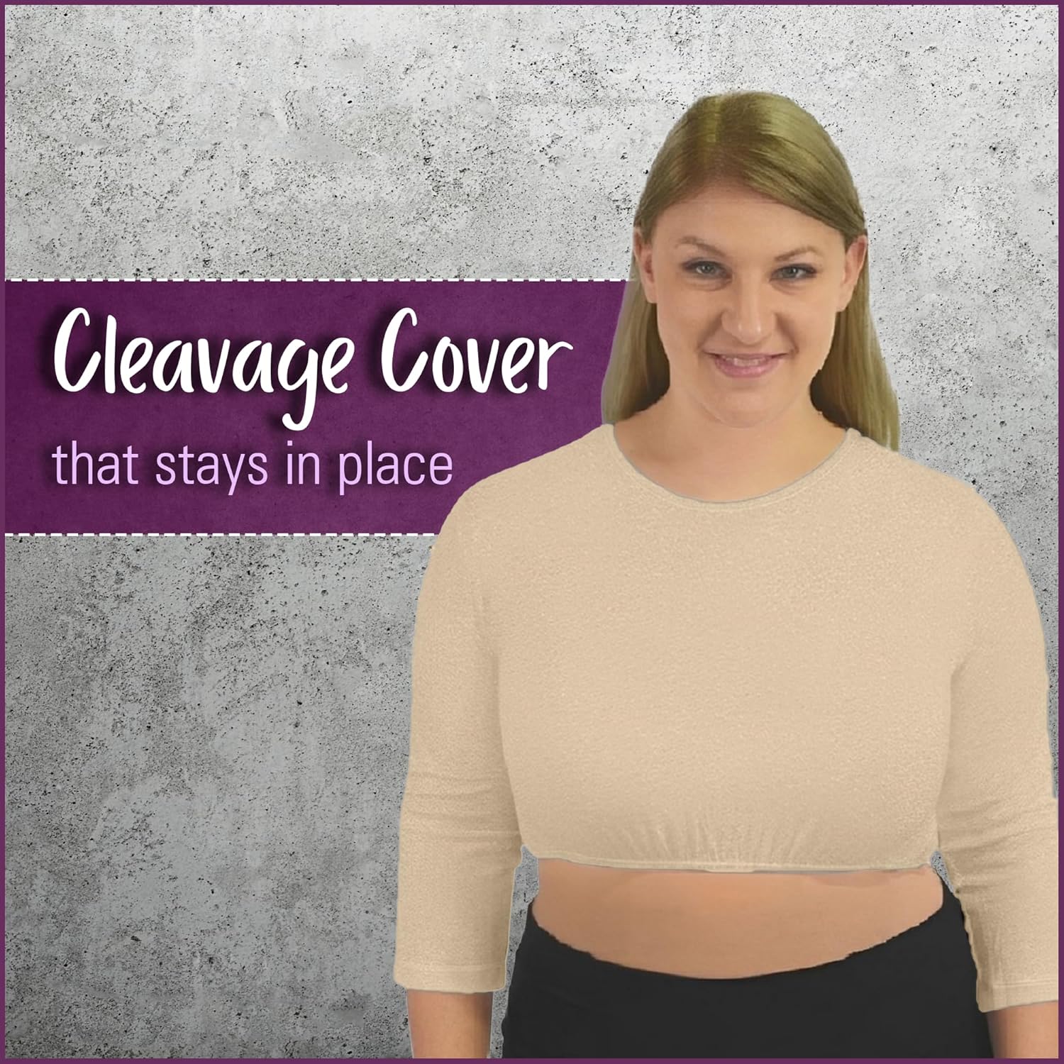 Kosher Casual Women's Modest High Neck Cropped Layering Shell - Viscose Spandex 3-4 Sleeve Base Pullover Top - Image 7