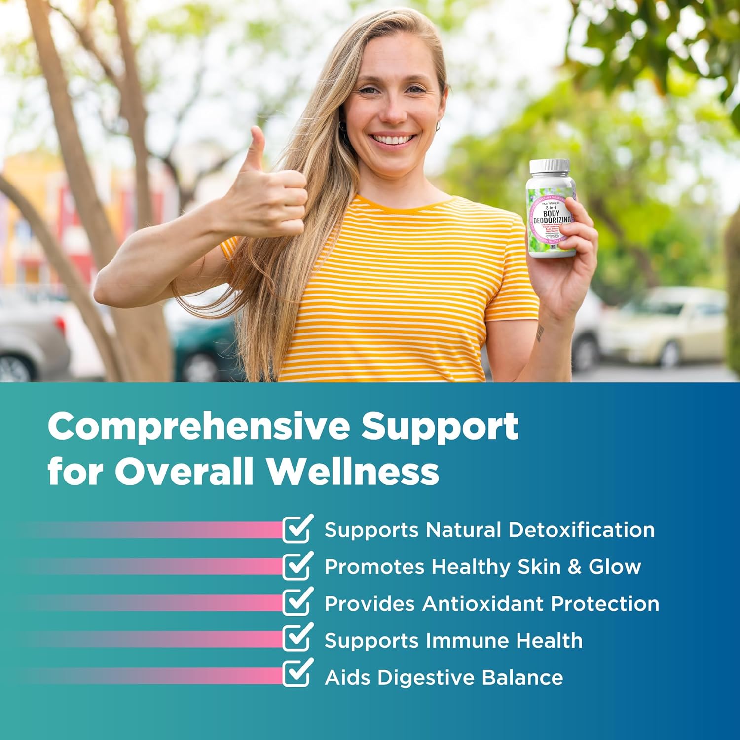 Body Deodorizing Supplement - Odor Eliminator & Internal Deodorant Pills for Fresh Breath Skin Health & Detox - Full Body Deodorizer Capsules with Chlorophyll Complex Vitamins for Women Men - Image 6