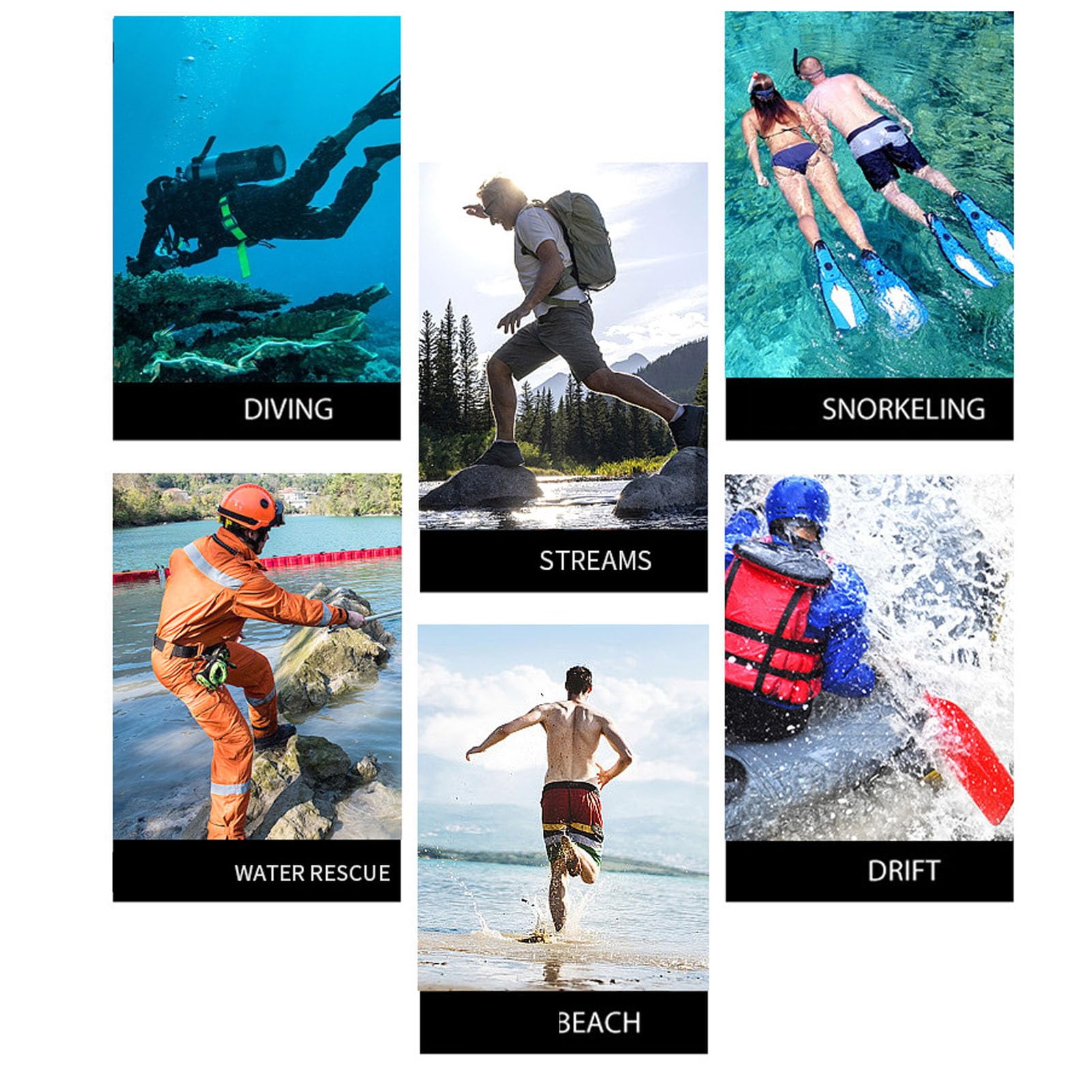 VGEBY Buty do Nurkowania, Neoprenowe Buty do Wody 5 Mm z antypoślizgową podeszwą dla Dorosłych Snorkelingu, Surfingu i Raftingu (rozmiar 9)