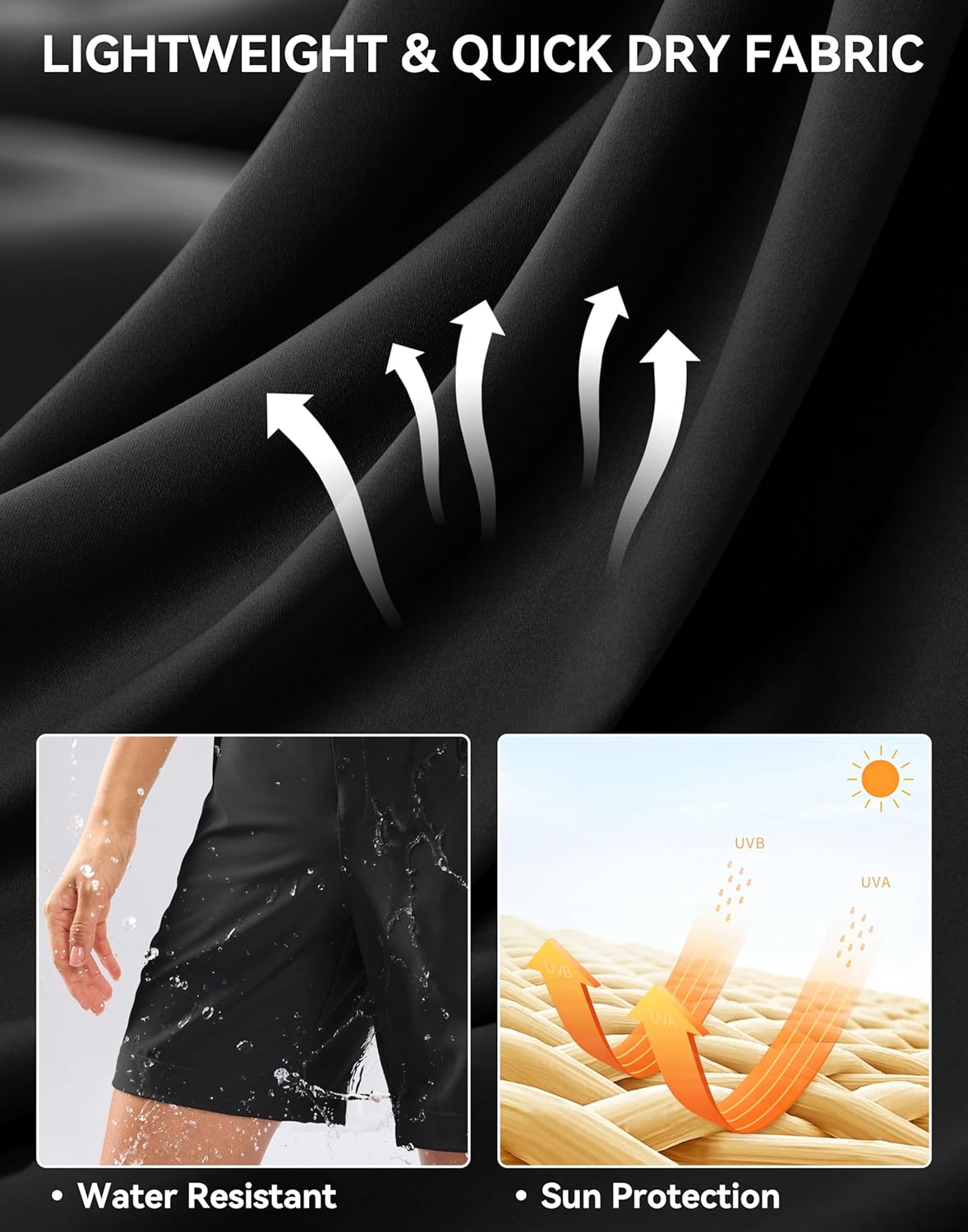 SANTINY Women's 5''/ 7''Hiking Shorts with 3 Zipper Pockets Lightweight Quick Dry Golf Shorts for Women Athletic Walking - Image 4