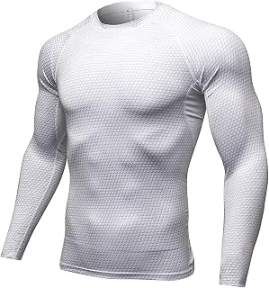 Men's Workout Compression Shirts Long Sleeve Athletic Undershirts Gym Base Layers Rash Guard Gear Sports T-Shirt