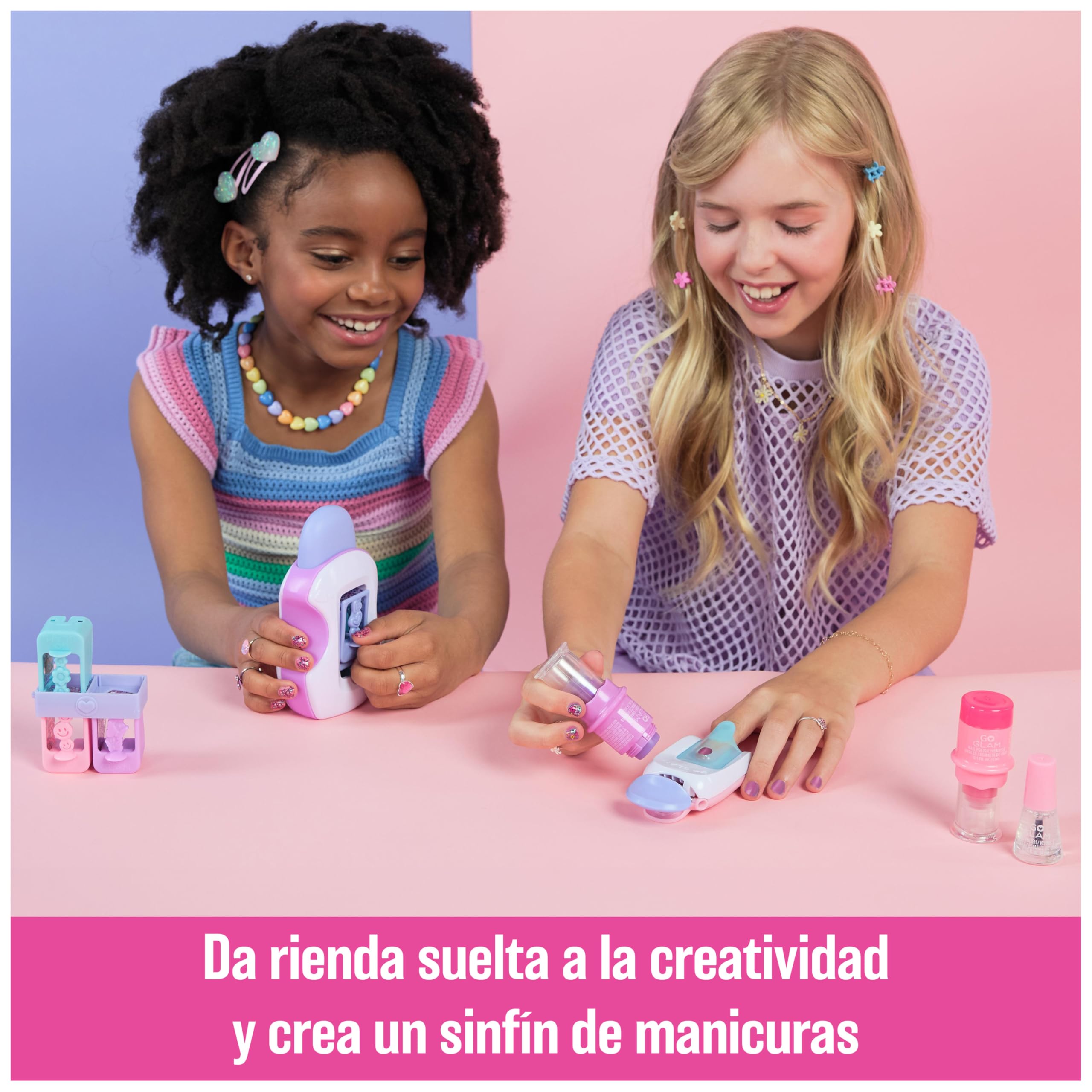 Cool MAKER - Go Glam Nail Studio - KIT MANICURA PARA NIÑAS: Crea 200 Uñas con 4 Diseños Diferentes - Manualidades - Juguetes Niñas 7 Años +