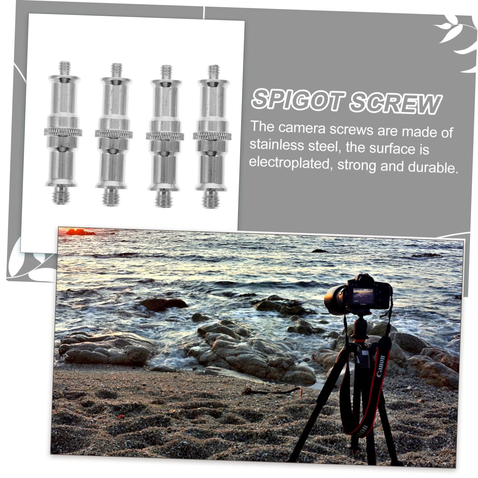 Amazon.com: FELTECHELECTR Adaptador de cardán 4 uds Tornillo Soporte de luz  Adaptador 1/4 a 3/8 Convertidor 1/4 a 3/8 Convertidor Adaptador estándar  Espiga Soporte de rosca Adaptador de tornillo Plata Acero : Electrónica